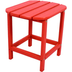 Hanover All-Weather Red Square Wood Side Table