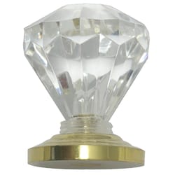 Laurey Kristal Crystal Specialty Cabinet Knob 1 in. D 1.1 in. Brass 1 pk