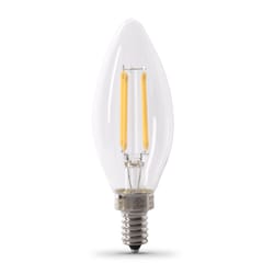 Feit Blunt Tip E12 (Candelabra) Filament LED Bulb Soft White 100 Watt Equivalence 2 pk