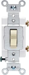 Leviton 15 amps Single Pole Toggle AC Quiet Switch Ivory 1 pk