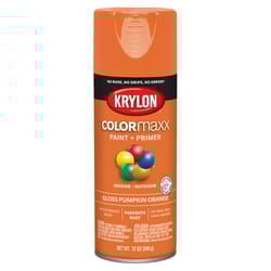 Krylon ColorMaxx Gloss Pumpkin Orange Paint + Primer Spray Paint 12 oz
