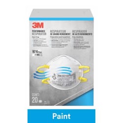 3M N95 Paint Prep Cup Disposable Respirator White One Size Fits Most 20 pk