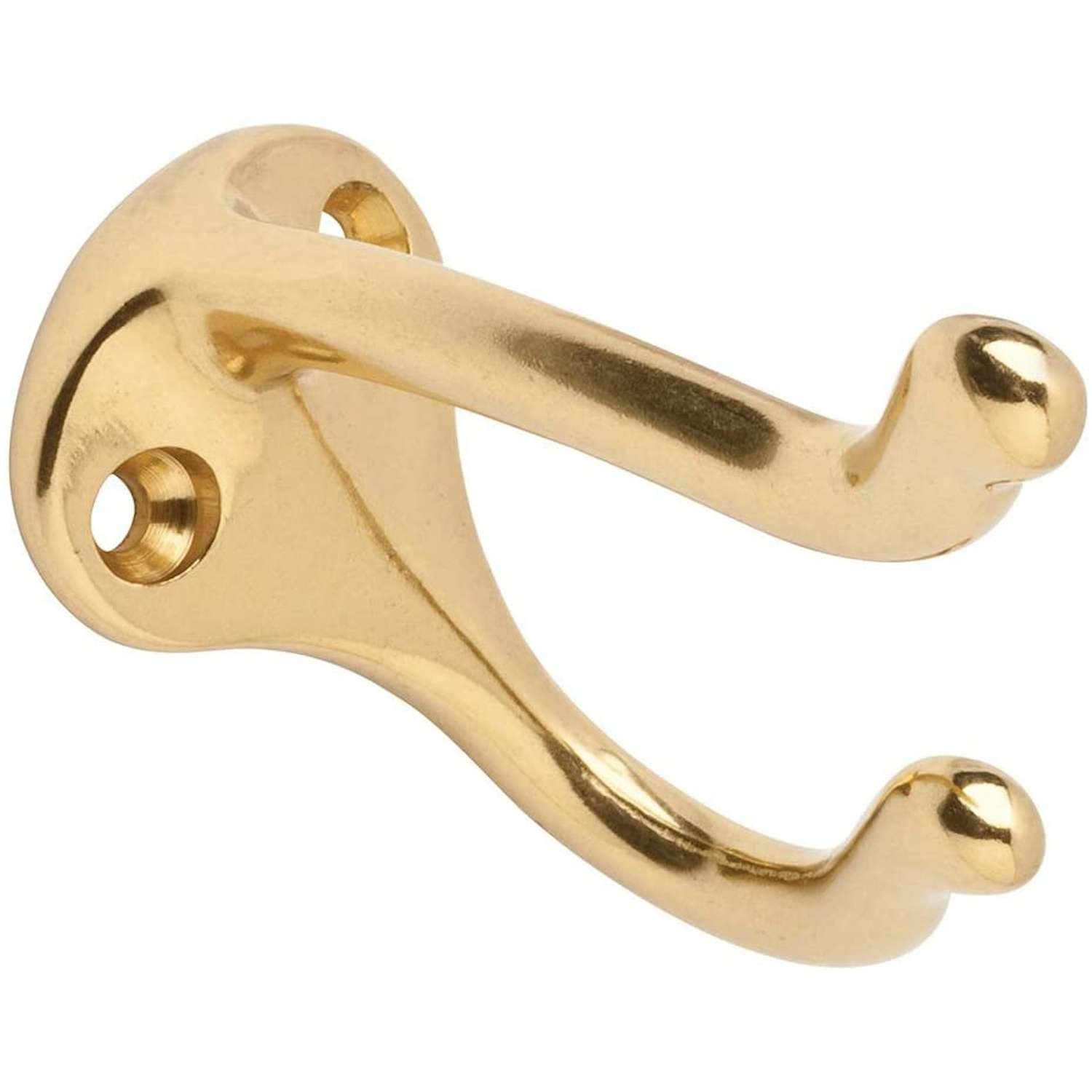 Ives 1-3/4 in. L Bright Brass Gold Aluminum Coat/Hat Hook 1 pk - Ace ...