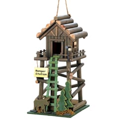 Songbird Valley Ranger Station 13.5 in. H X 7.75 in. W X 6.25 in. L Wood Bird House