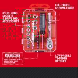 Craftsman 3/8 in. drive Metric 6 Point Nano Mechanic's Tool Set 24 pc