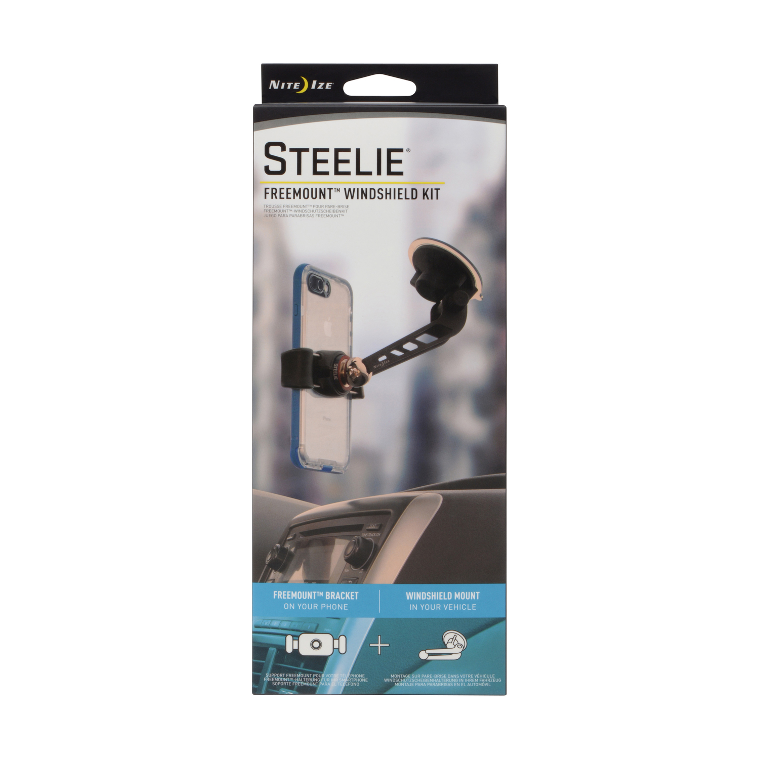 Photos - Mobile Phone Battery Nite Ize Steelie Black/Silver Windshield Cell Phone Mount For All Mobile D 