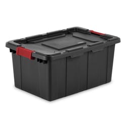 Sterilite 15 gal Black Storage Tote 11.87 in. H X 17.25 in. W X 25.75 in. D Stackable