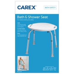 Carex Health Brands Blue/White Bath/Shower Seat Aluminum 20.5 in. H X 20 in. L