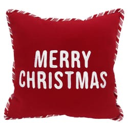 Celebrations Home Red/White Merry Christmas Pillow 5 in.