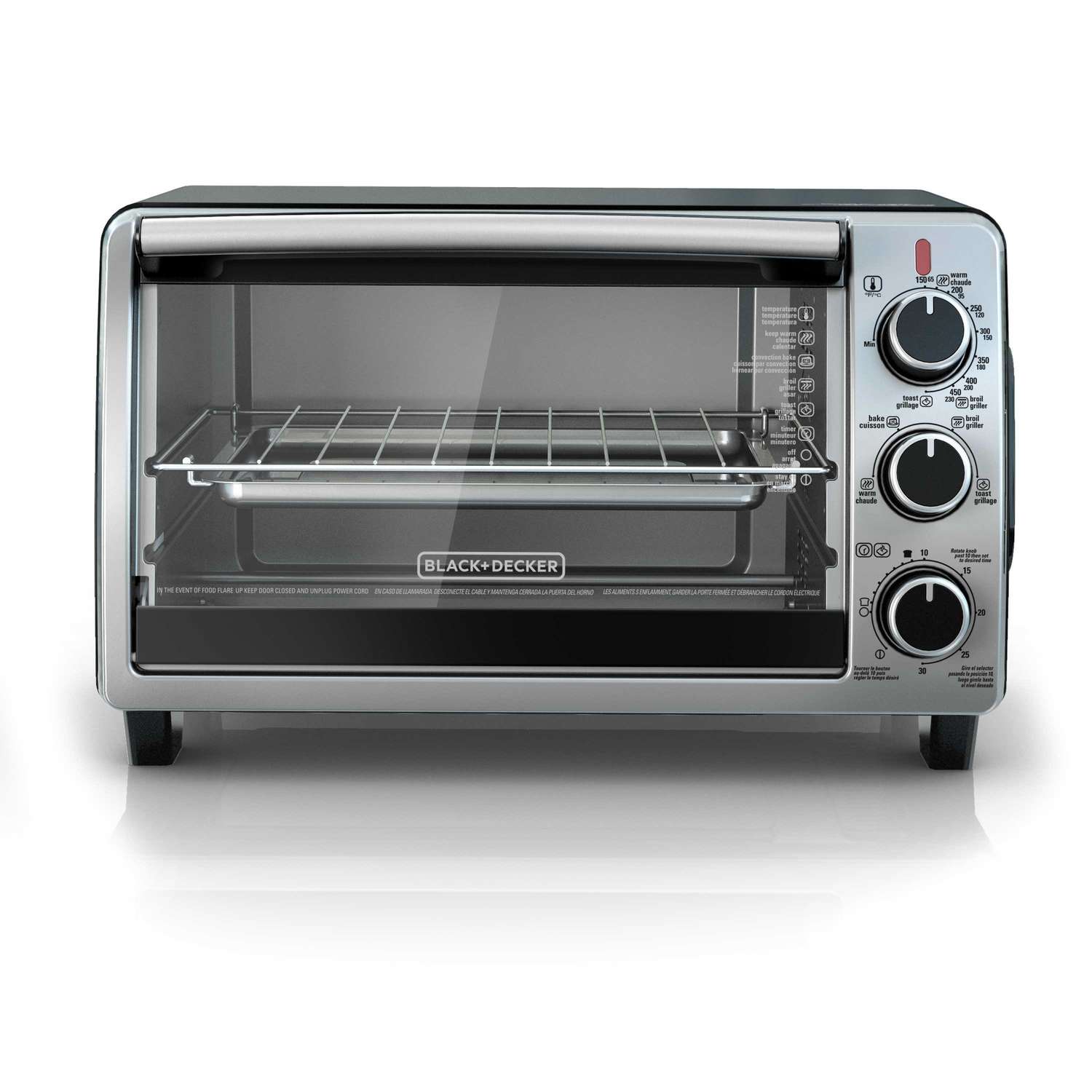 Black+Decker Stainless Steel Black/Silver Toaster Oven 9 in. H X 16.9 in. W  X 11.6 in. D - Ace Hardware