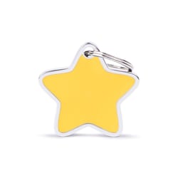 MyFamily Charms Yellow Star Metal Dog Pet Tags Large