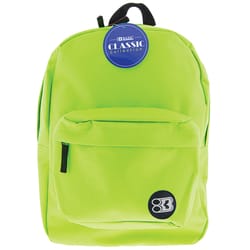 Bazic Products Classic Collection Lime Green Backpack 17 in. H X 6 in. W