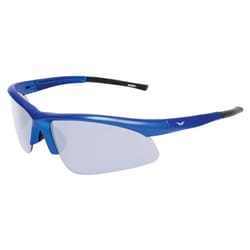 Global Vision Ambassador Semi Rimless Safety Sunglasses Flash Mirror Lens Blue Frame 1 pc