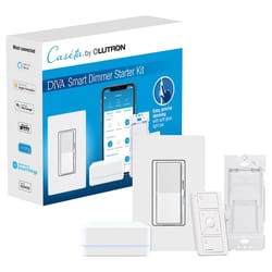 Lutron Caseta Diva White 150 W Toggle Smart-Enabled Dimmer Switch w/Remote Control 1 pk