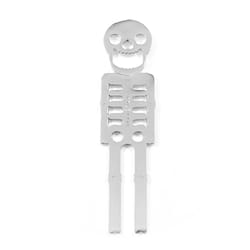 Kikkerland Design Chrome Silver Die-Cast Zinc Alloy Manual Skeleton Bottle Opener