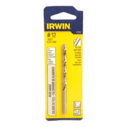 Irwin #12 X 3-1/2 in. L High Speed Steel Wire Gauge Bit Straight Shank 1 pc