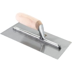 Roberts 3.5 in. H X 4.5 in. W X 11 in. L Steel/Wood Square Notch Trowel 1 pc