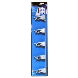 Crawford 17 in. L White Steel Sliding Spring Grip Organizer Hanger Holder 5 lb. cap. 1 pk