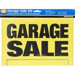 HILLMAN English Yellow Garage Sale Sign Kit 8 in. H X 12 in. W