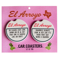 El Arroyo Being a Squirrel Car Coaster Ceramic 2 pk