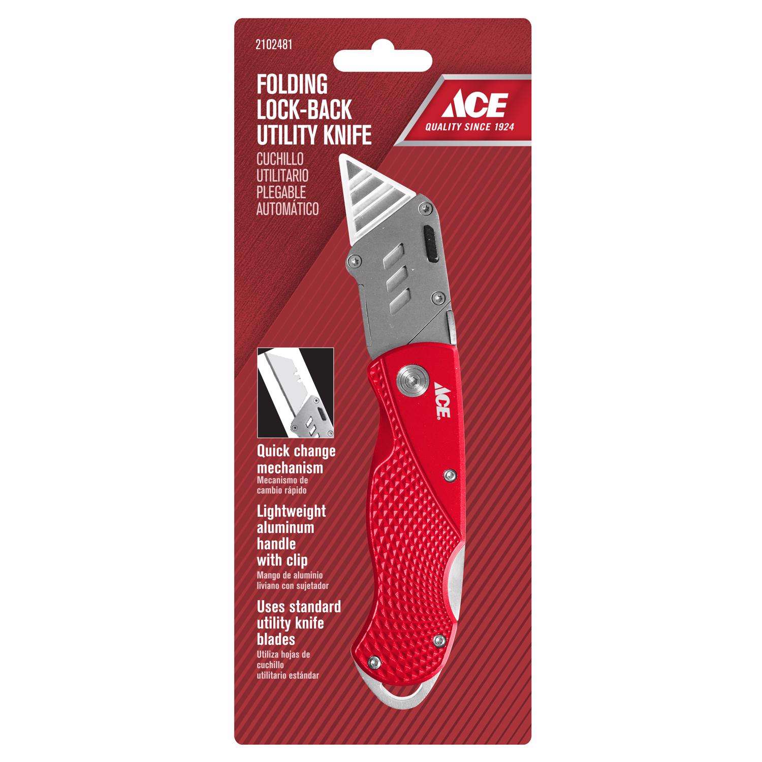 Ace 6 in. Lockback Utility Knife Red 1 pk Ace Hardware