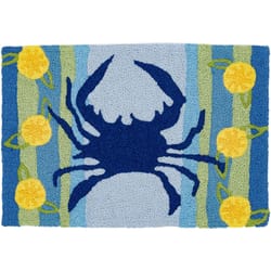 Jellybean 20 in. W X 30 in. L Multi-Color Blue Crab and Lemons Polyester Accent Rug