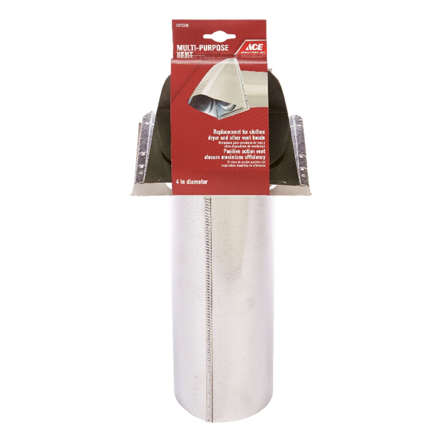 Ace 4 in. W X 4 in. L Galvanized Silver Steel Dryer Vent Ace Hardware