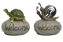 Le Power Turtle or Snail Welcome Polyresin Outdoor Statue