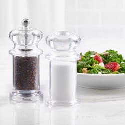 Trudeau Clear Plastic Salt Shaker and Pepper Mills