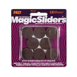 Magic Sliders Felt Self Adhesive Protective Pads Brown Round 1 in. W X 1 in. L 16 pk