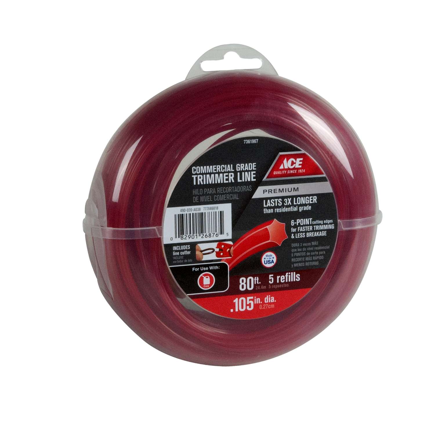 Ace Premium Commercial Grade 0.105 in. Dia. x 80 ft. L Trimmer Line