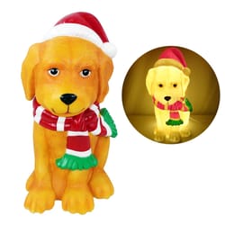 Alpine Golden Retriever Dog w/Santa Hat and LED lights 24 in. Blow Mold