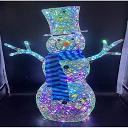 Kurt S. Adler LED Cool White Magical Iridescence Snowman 48 in. Porch Decor