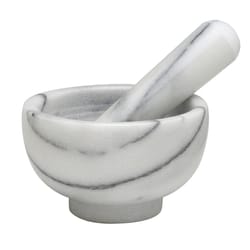 Harold Import Black/White Marble Mortar and Pestle