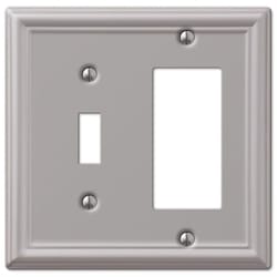 Amerelle Chelsea Brushed Nickel 2 gang Stamped Steel Decorator/Toggle Wall Plate 1 pk