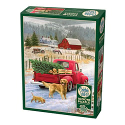 Cobble Hill Christmas On The Farm Jigsaw Puzzle Cardboard 1000 pc