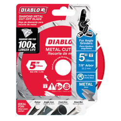 Diablo 5 in. D X 7/8 in. Diamond Metal Cut-Off Wheel