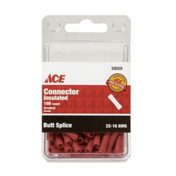 Ace Insulated Wire Butt Connector Red 100 pk