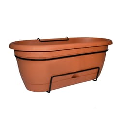 Bloem 7.5 in. H X 9.13 in. W X 18 in. D Resin Lucca Window Box Terracotta