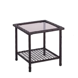 Living Accents Greenwich Brown Square Glass Side Table