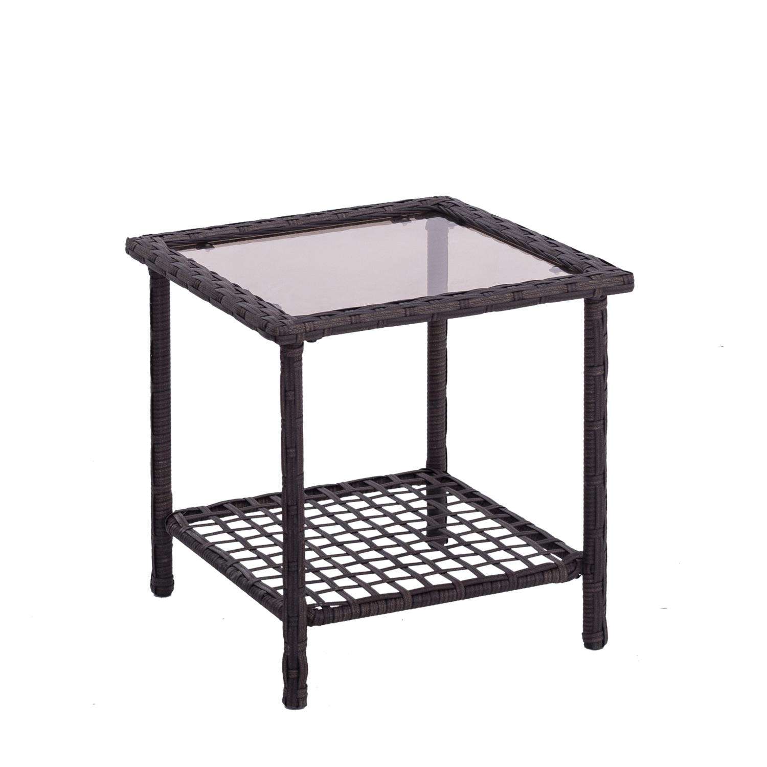 Living Accents Greenwich Brown Square Glass Side Table Ace Hardware