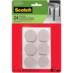 3M Scotch Felt Self Adhesive Protective Pad Beige Round 1.5 in. W X 1.5 in. L 24 pk