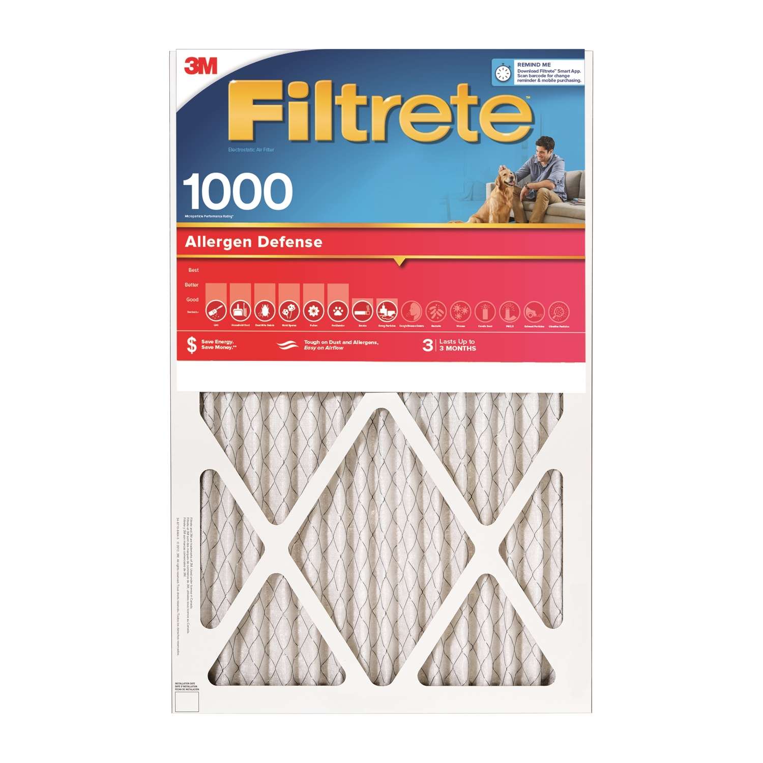 3M Filtrete 20 in. W x 30 in. H x 1 in. D 11 MERV Pleated Allergen Air