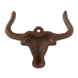 Zingz & Thingz 2 in. H X 3.75 in. W X 5 in. L Brown Cast Iron Wall Hook