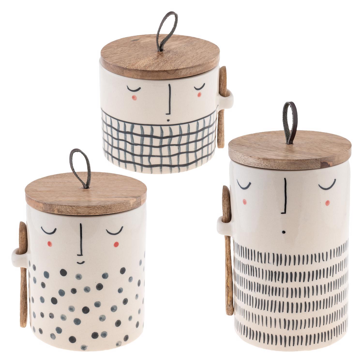 Karma Gifts Multicolored Ceramic Canisters Set Sansujyuku sansujyuku.com