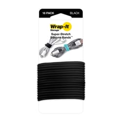Wrap-It Storage Silicone Bands 2.75 in. L Black Silicone Cable Band