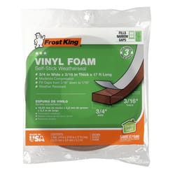 Frost King Brown Vinyl Weather Seal For Doors and Windows 17 ft. L X 0.19 in.