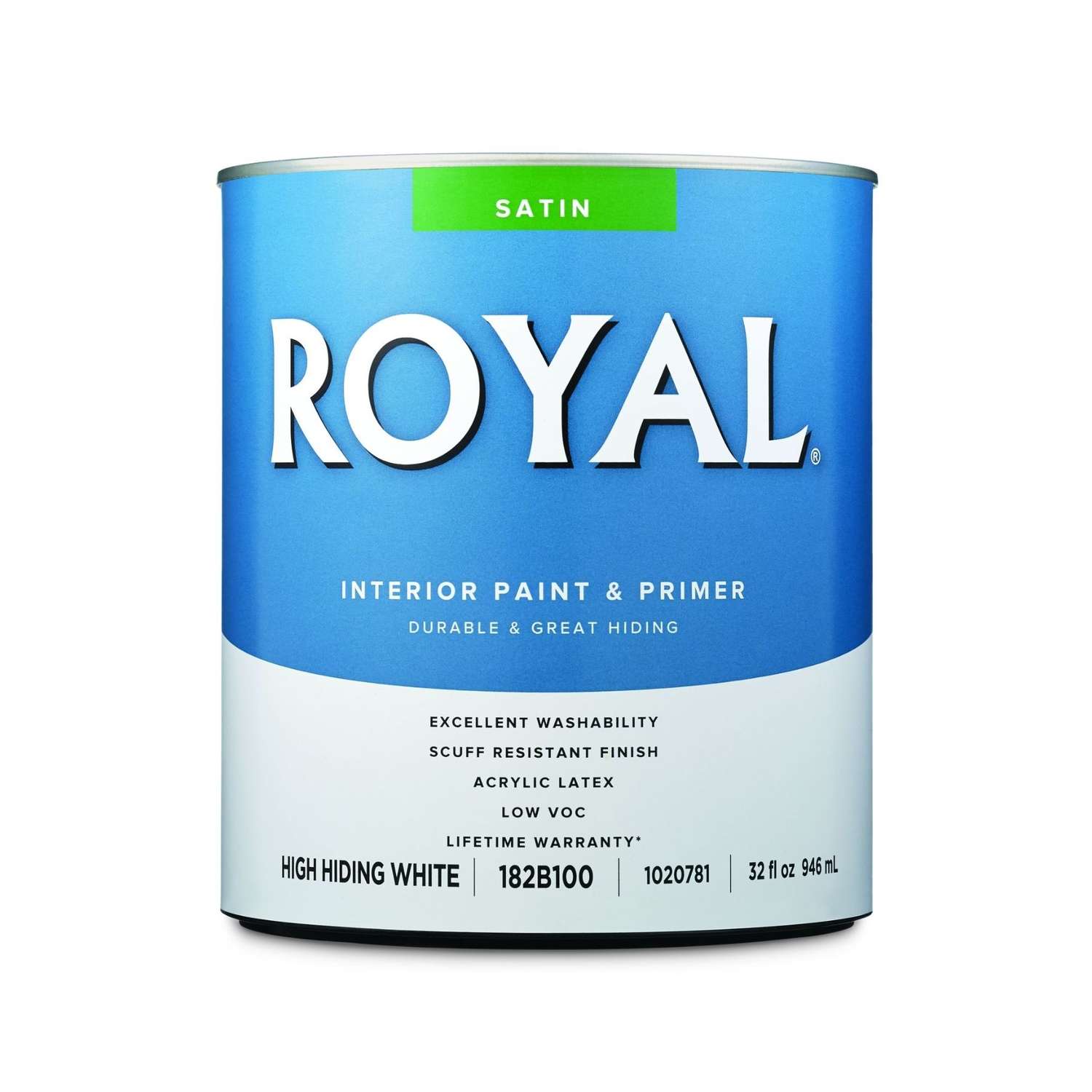 Royal Satin High Hiding White Paint Interior 1 qt. Ace Hardware