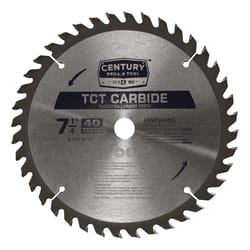 Century Drill & Tool 7-1/4 in. D Tungsten Carbide Tipped Finishing Saw Blade 40 teeth 1 pc