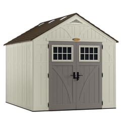 Suncast Tremont 8 ft. x 10 ft. Resin Vertical Peak Storage Shed with Floor Kit